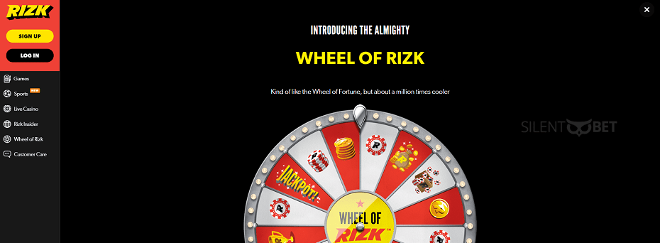 Rizk homepage