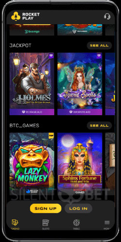 Rocket Play casino mobile app