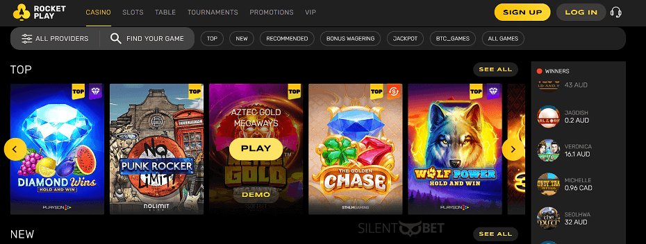 RocketPlay casino site design