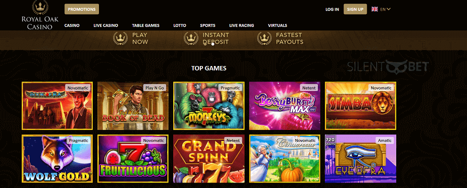 Royal Oak casino website