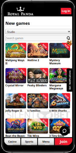 Royal Panda Casino New Games on Android