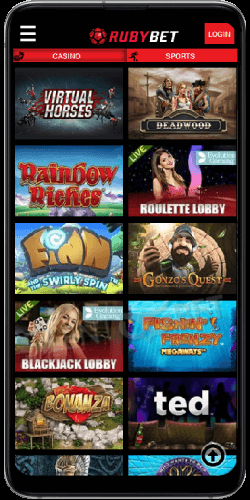 Rubybet mobile casino app