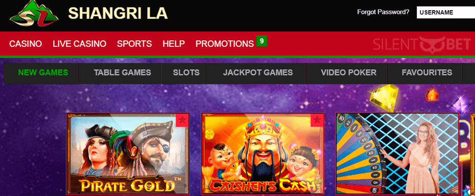 Shangri LA casino page
