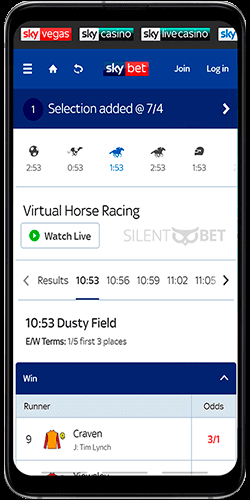SkyBet mobile virtuals for Android