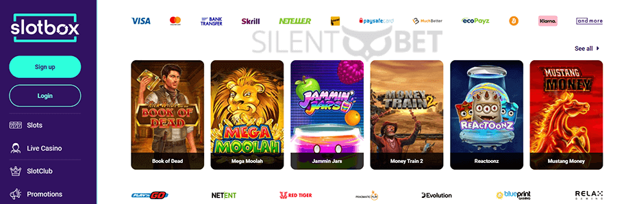 Slotbox Casino Website Design