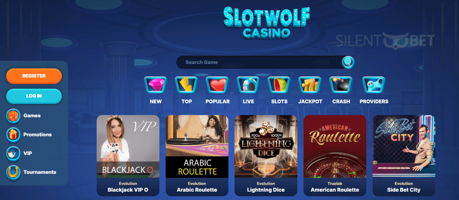 slotwolf live casino games