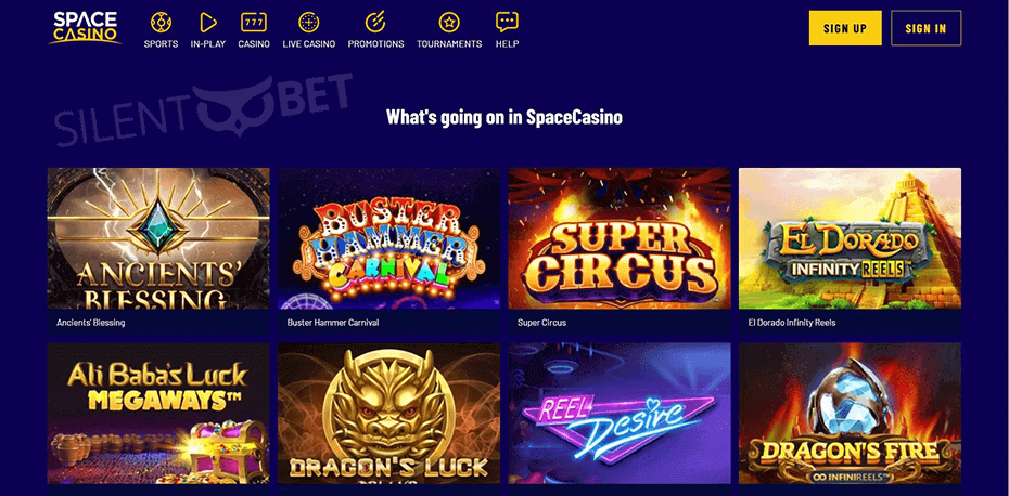 Space Casino Website Design