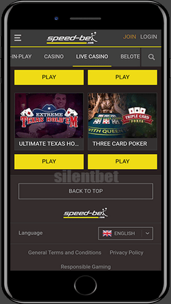 Speedbet live casino for iOS