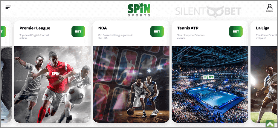 Spin Sports homepage