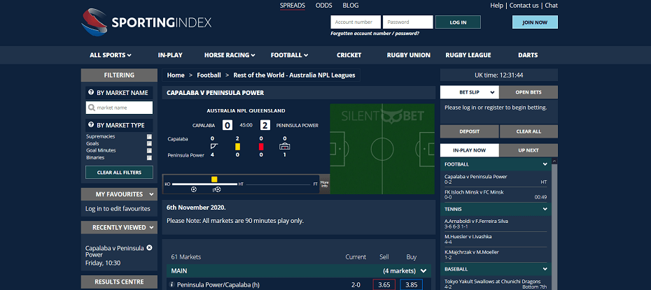 Sporting Index live betting