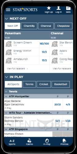 StarSports mobile sportsbook for Android