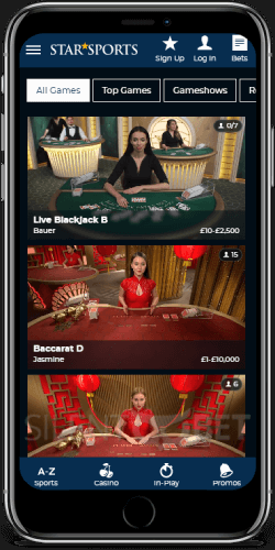 StarSports mobile casino live for iOS
