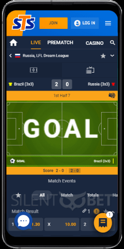 In-Play in STSBet Android App