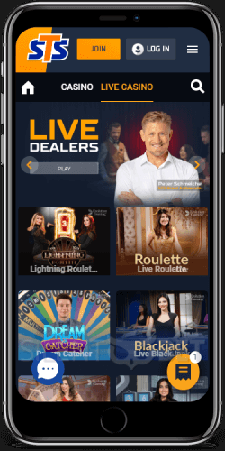 STSBet Live Casino for iPhone