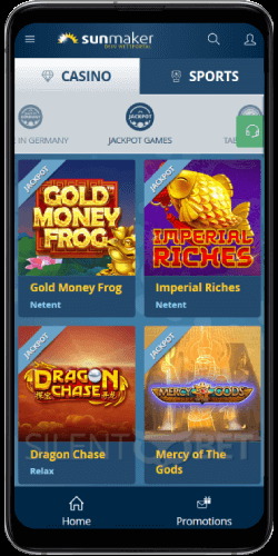 Sunmaker Casino Jackpots on Android