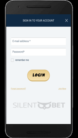 svenbet mobile login page on an android phone