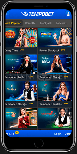 Tempobet mobile live casino for iOS