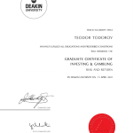Deakin university certificate Teodor Todorov