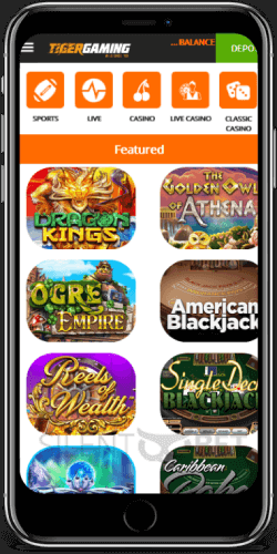 TigerGaming mobile casino thru iPhone