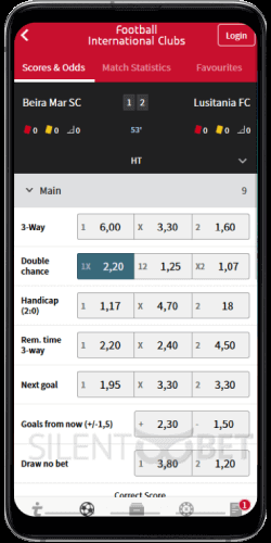 Tipico mobile betting on football thru Android