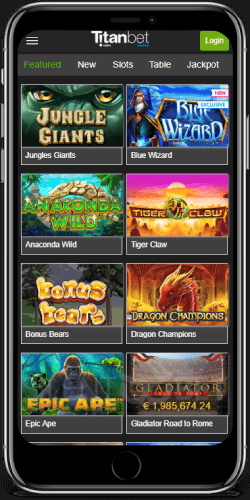 Titanbet's Casino for iOS devices