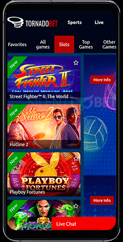 Tornadobet casino mobile version