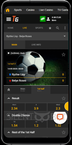 Live Betting in TotoGaming Android app