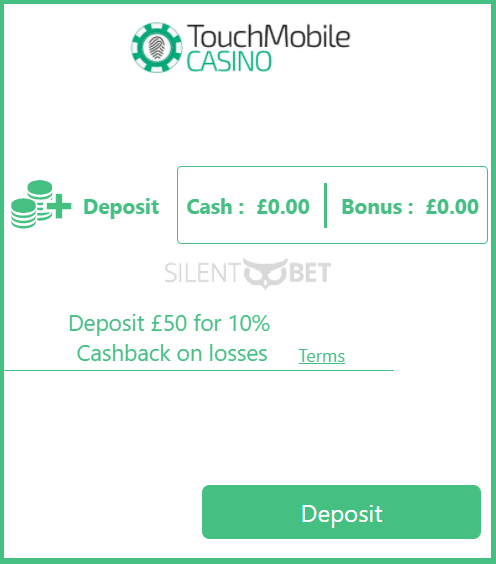Touch mobile casino bonus code enter