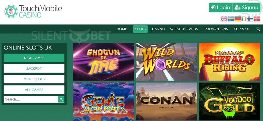 Touch mobile casino games