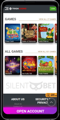 Trada casino mobile games on Android app