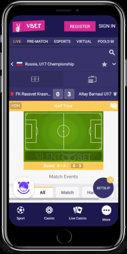 Vbet mobile live betting on iPhone