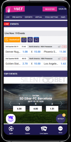 Vbet mobile sports betting thru Android