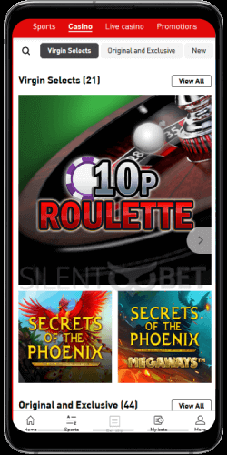 VirginBet mobile casino games