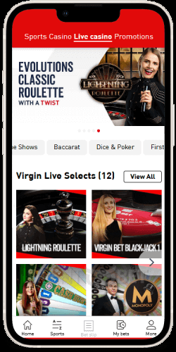 VirginBet mobile live casino iOS app