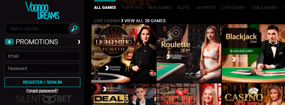 VooDooDreams live casino