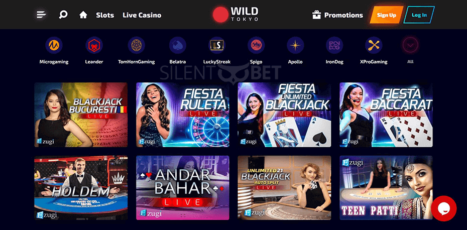 WildTokyo Casino Live Dealer Games