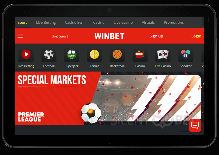 Winbet on your tablet