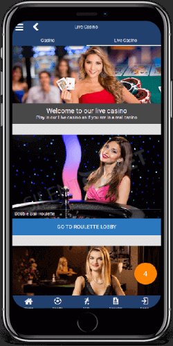 WirWetten mobile live casino on iOS