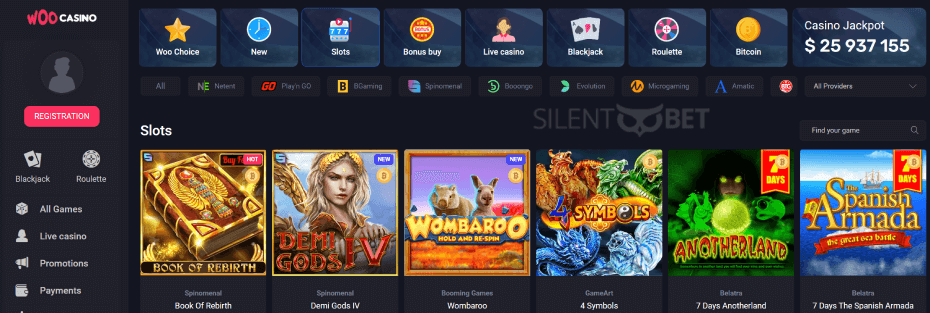 woo casino slot games