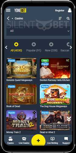 Yonibet casino on Android