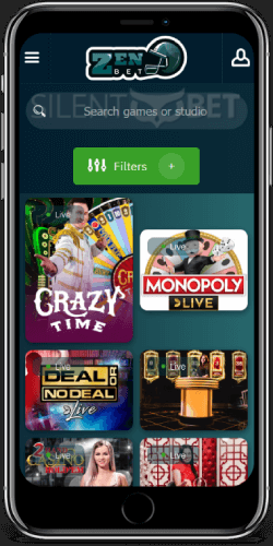 ZenBetting Casino Live Games on iOS